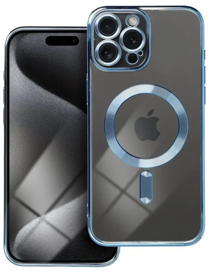 OEM dėklas, skirtas iPhone 15 PRO MAX, Electro Mag dėklas, suderinamas su MagSafe mėlynas