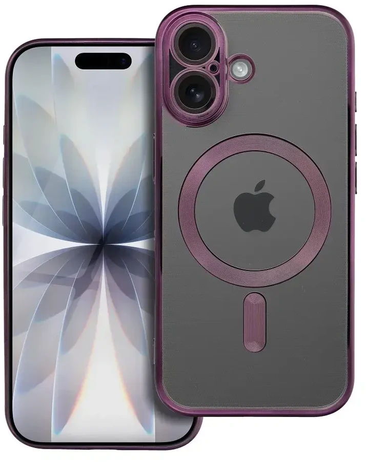 Oem Originalus iPhone 17 dėklas, suderinamas su „MagSafe“ violetine elektromagnetine plokšte.