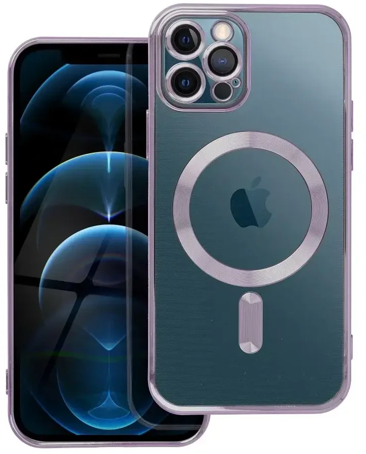 Oem dėklas iPhone 12 PRO Electro Mag Cover, suderinamas su MagSafe, violetinė
