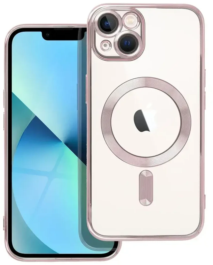 OEM dėklas, skirtas iPhone 13, Electro Mag dėklas, suderinamas su MagSafe, auksinis-rose