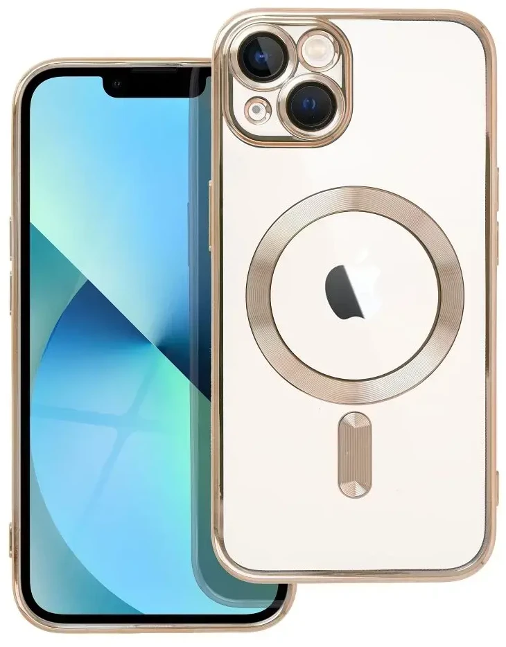 OEM dėklas, skirtas iPhone 13, Electro Mag dėklas, suderinamas su MagSafe auksiniu dangteliu