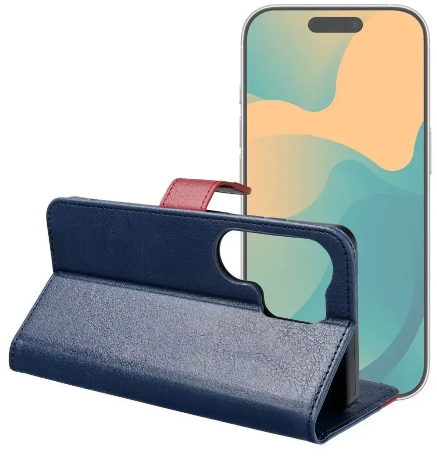 Dėklas Oem Flip case for Motorola G17 POWER Split Book navy and red