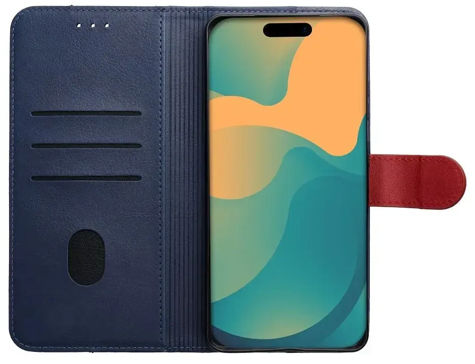 Dėklas Oem Flip case for Motorola G17 POWER Split Book navy and red