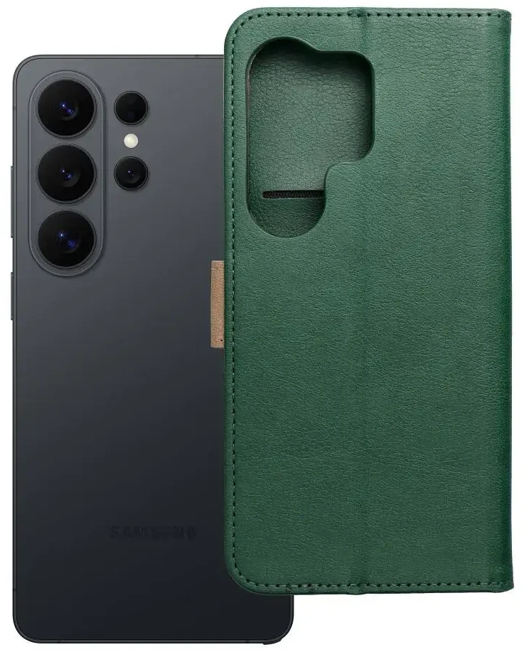Dėklas Oem Flip case for Motorola G17 POWER Split Book žalias and auksinis