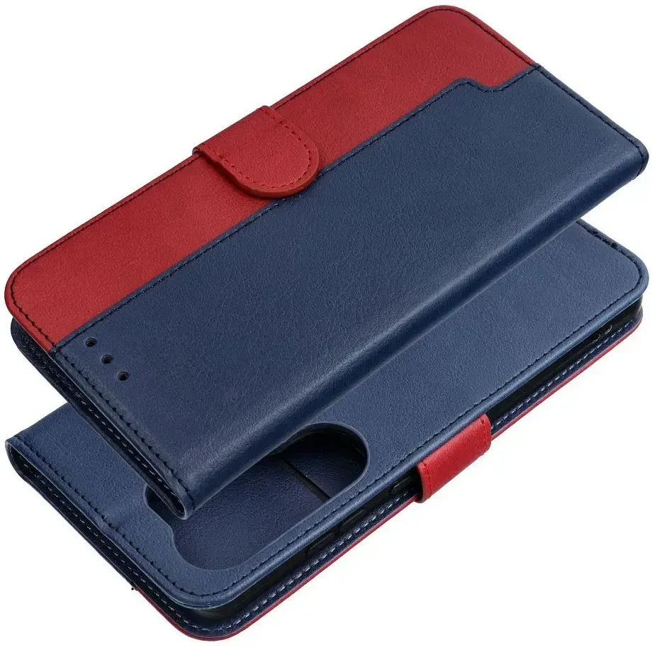 Dėklas Oem Flip case for Motorola G17 POWER Split Book navy and red