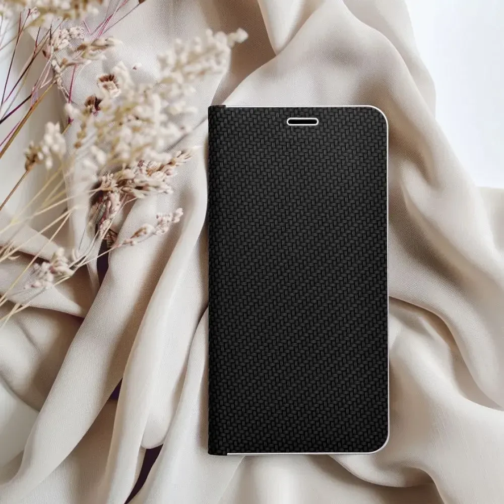 Dėklas Oem LUNA Book Carbon skirtas Samsung Galaxy S25 Ultra juodos spalvos