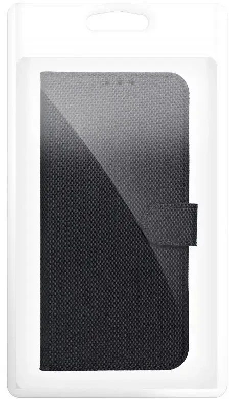 Oem Dėklas su klapką na Samsung S26 PLUS 4Card RFID antykradzieżowe tech fabric juoda