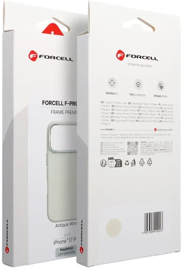 Dėklas Case for iPhone 18 Pro Max / 17 Pro Max Forcell F-Protect Frame Premium compatible with Magsafe antique baltas