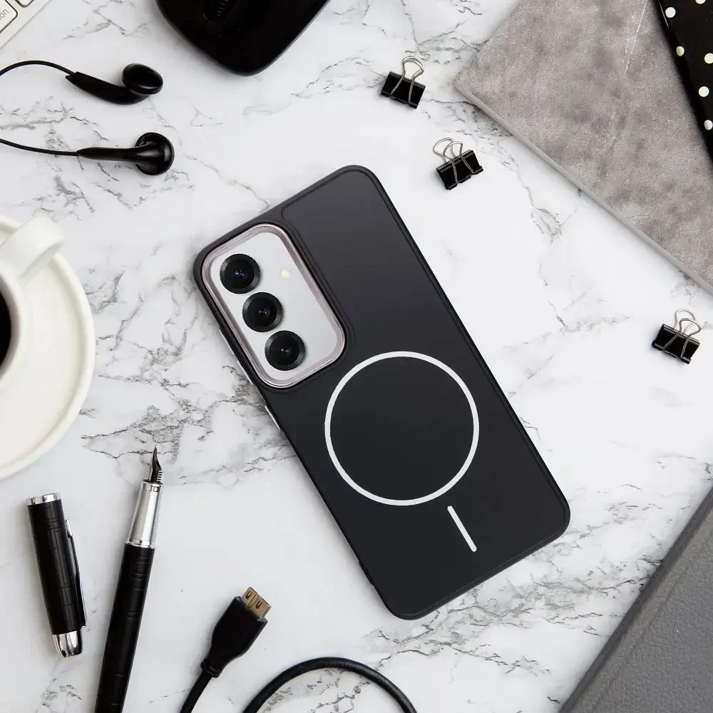 Oem FRAME MAG COVER dėklas suderinamas su MagSafe skirtas Samsung Galaxy A52 5G / A52 LTE ( 4G ) / A52s 5G juodos spalvos
