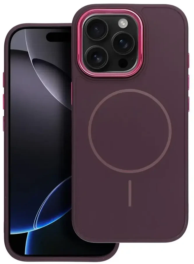 Dėklas Oem Case for iPhone 15 Frame Mag Cover compatible with MagSafe violetinė