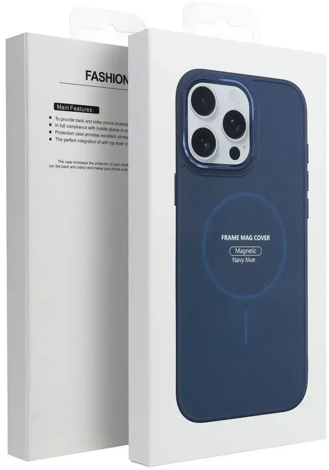 OEM dėklas, skirtas iPhone 13 MINI, su rėmeliu, suderinamas su MagSafe, tamsiai mėlynas