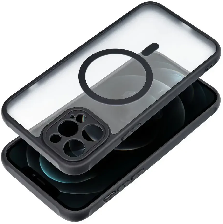 „Oem“ „iPhone 12 PRO“ matinis „Mag“ dėklas, suderinamas su „MagSafe“ juodas