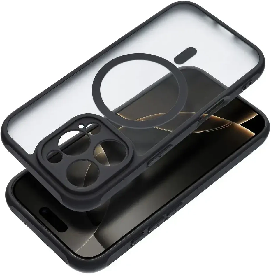 „Oem“ dėklas, skirtas „iPhone 16 PRO“ telefonui, visiškai matinis „Mag“ dėklas, suderinamas su „MagSafe“ juodas