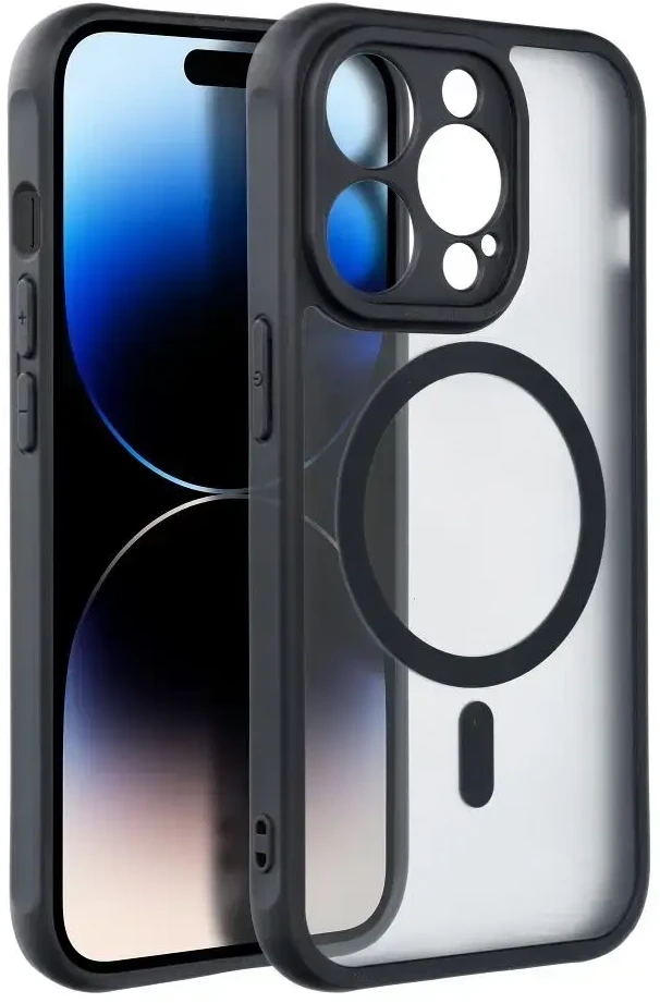 Oem FULL MATTE MAG COVER dėklas suderinamas su MagSafe skirtas Samsung Galaxy A55 juodos spalvos