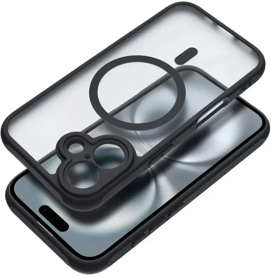 „Oem“ matinis „iPhone 16“ dėklas, suderinamas su „MagSafe“ ir juodas