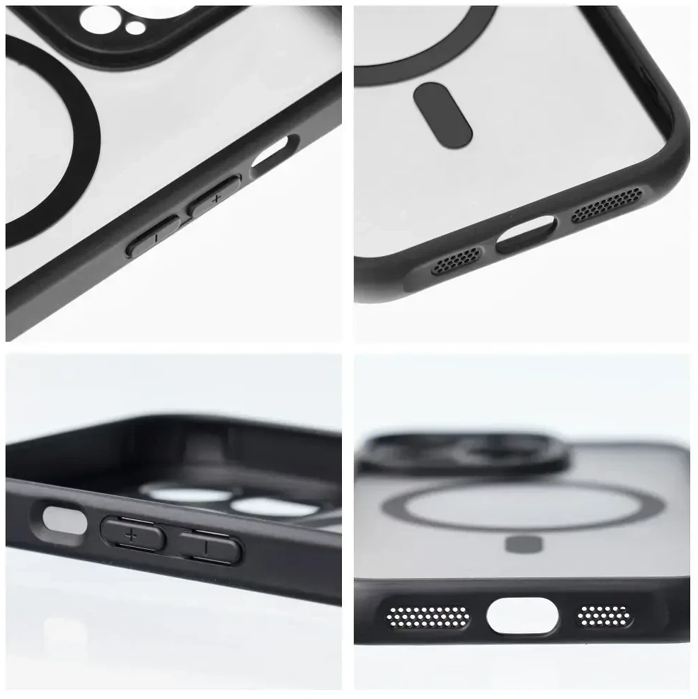 Oem FULL MATTE MAG COVER dėklas suderinamas su MagSafe skirtas Samsung Galaxy A55 juodos spalvos