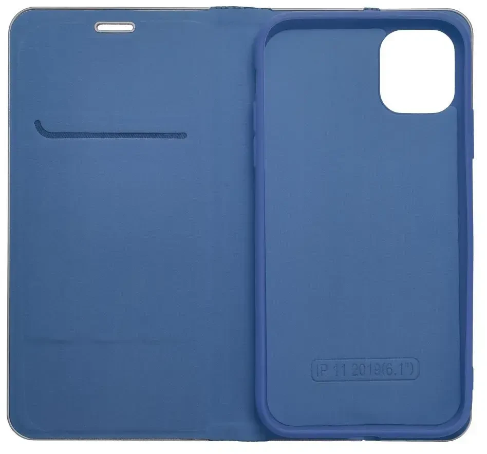 OEM atverčiamas dėklas iPhone 15 Luna Book Carbon mėlynas