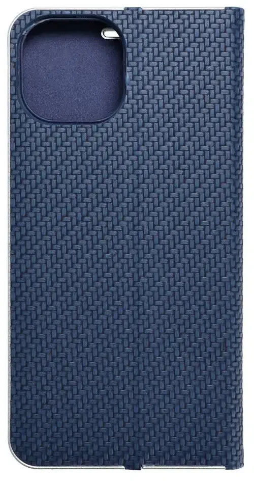 OEM atverčiamas dėklas iPhone 15 Luna Book Carbon mėlynas