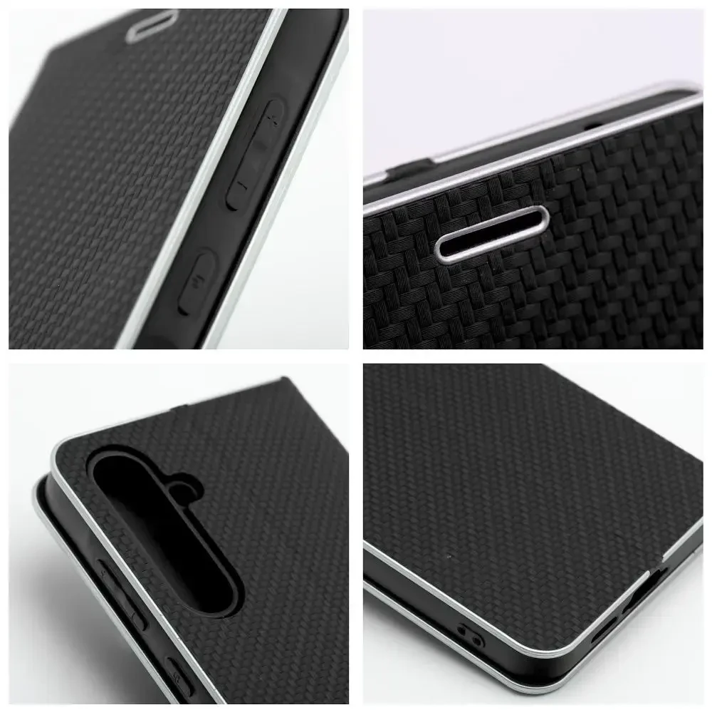 Dėklas Oem LUNA Book Carbon skirtas Xiaomi Redmi Note 12 Pro 5G juodos spalvos