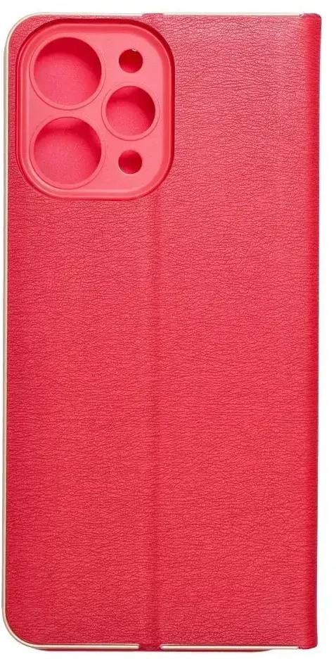 OEM LUNA Book auksinis dėklas Xiaomi Redmi 12 4G / 12 5G raudonas