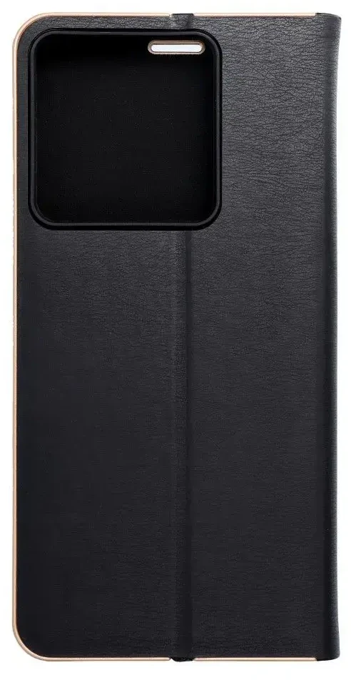 Dėklas Oem LUNA Book Gold skirtas Xiaomi Redmi Note 13 PRO 5G juodos spalvos