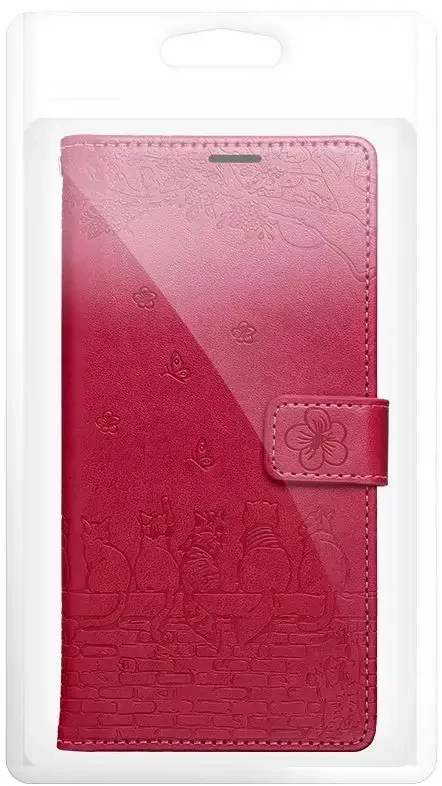 OEM atverčiamas dėklas Redmi NOTE 15 PRO 4G Mezzo Book Cats raudonas