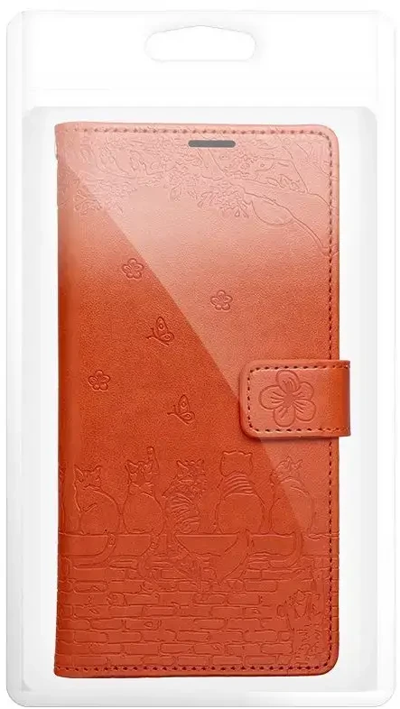 OEM atverčiamas dėklas Redmi NOTE 15 PRO 5G Mezzo Book Cats Ruda