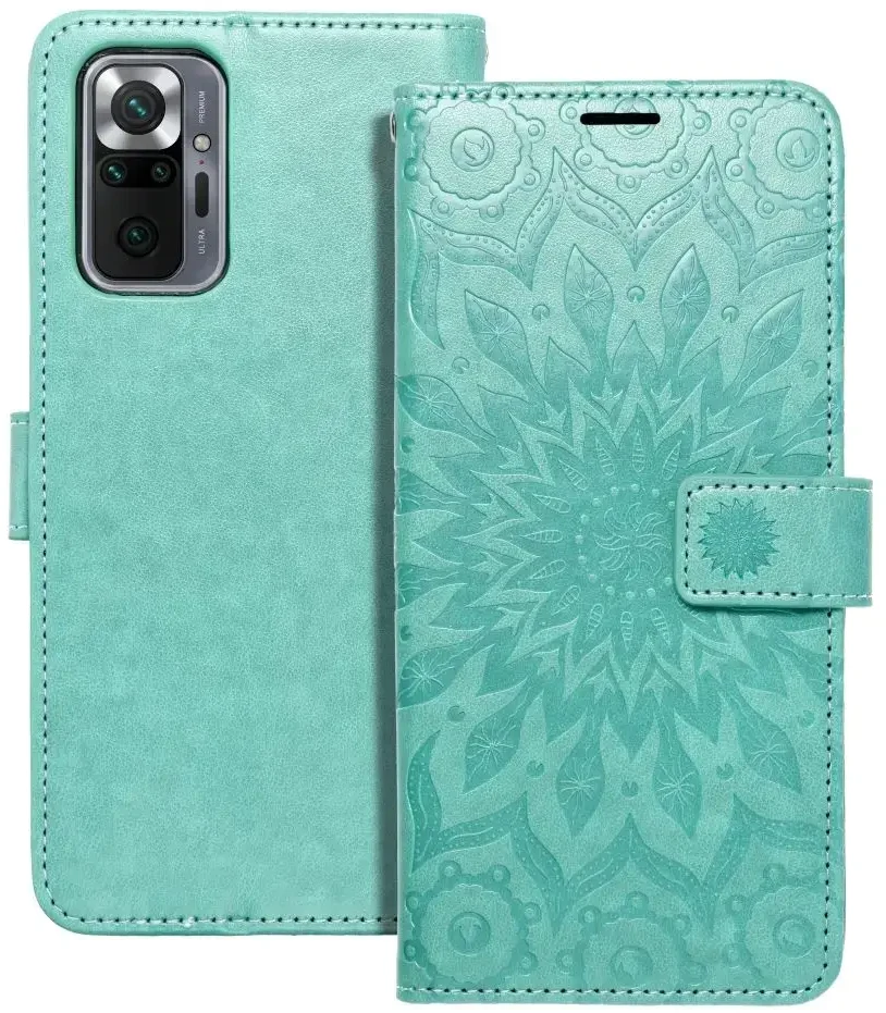 Forcell Oem MEZZO Book dėklas skirtas Xiaomi Redmi Note 10 Pro mandala žalios spalvos