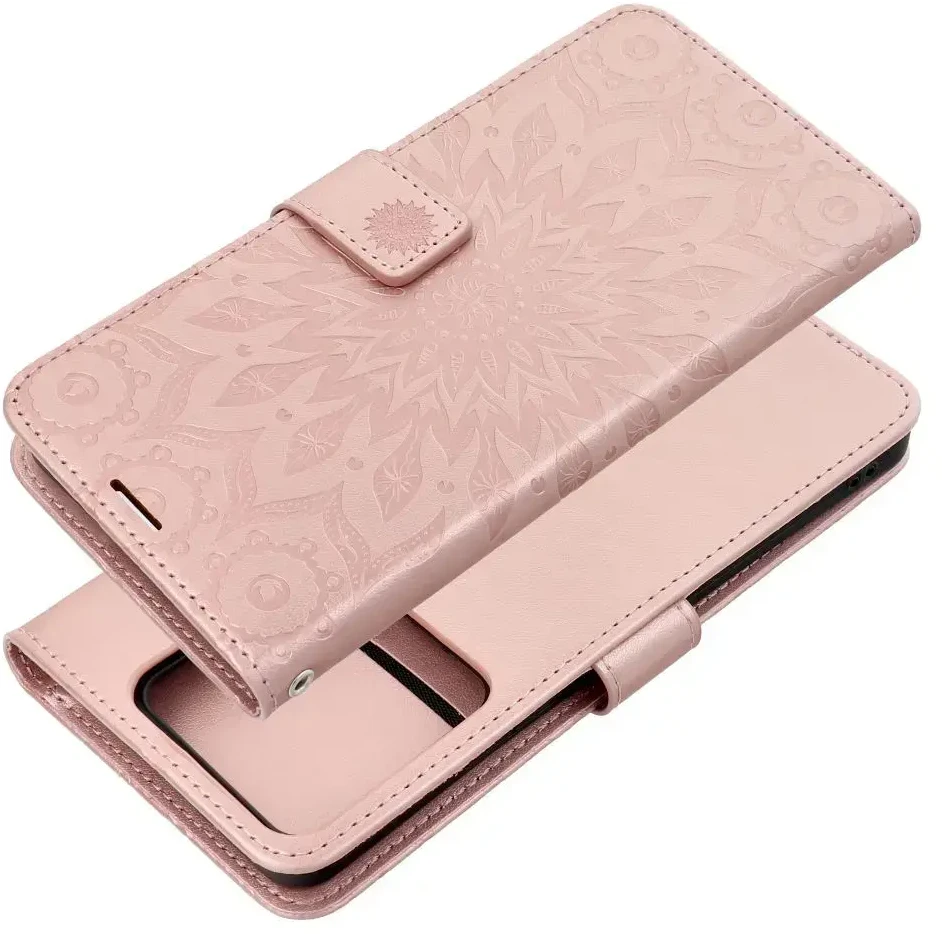 Oem MEZZO Book dėklas skirtas Xiaomi Redmi Note 13 Pro 5G mandala rose auksinis