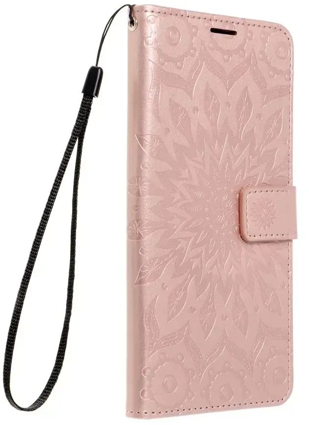 Forcell Oem MEZZO Book dėklas skirtas Samsung Galaxy A15 4G / A15 5G mandala rožinio aukso spalvos