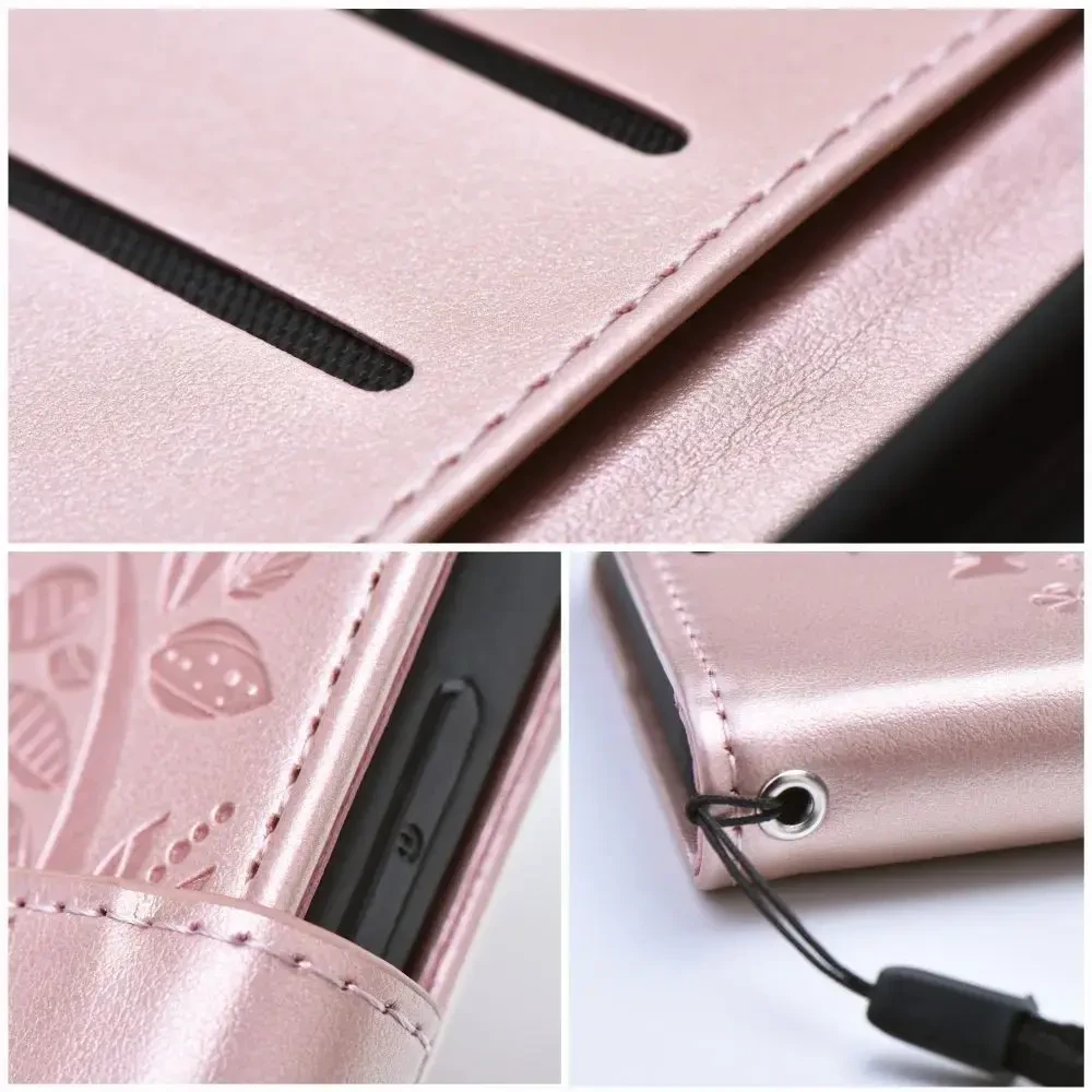 Forcell Oem MEZZO Book dėklas skirtas Samsung Galaxy S22 Ultra medžio rose auksinis