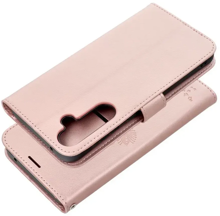 OEM MEZZO atverčiamas dėklas SAMSUNG A35 5G auksinė eglutė rožinė