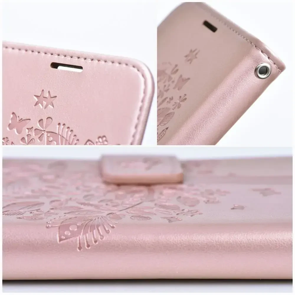 Forcell Oem MEZZO Book dėklas skirtas Samsung Galaxy S22 Ultra medžio rose auksinis
