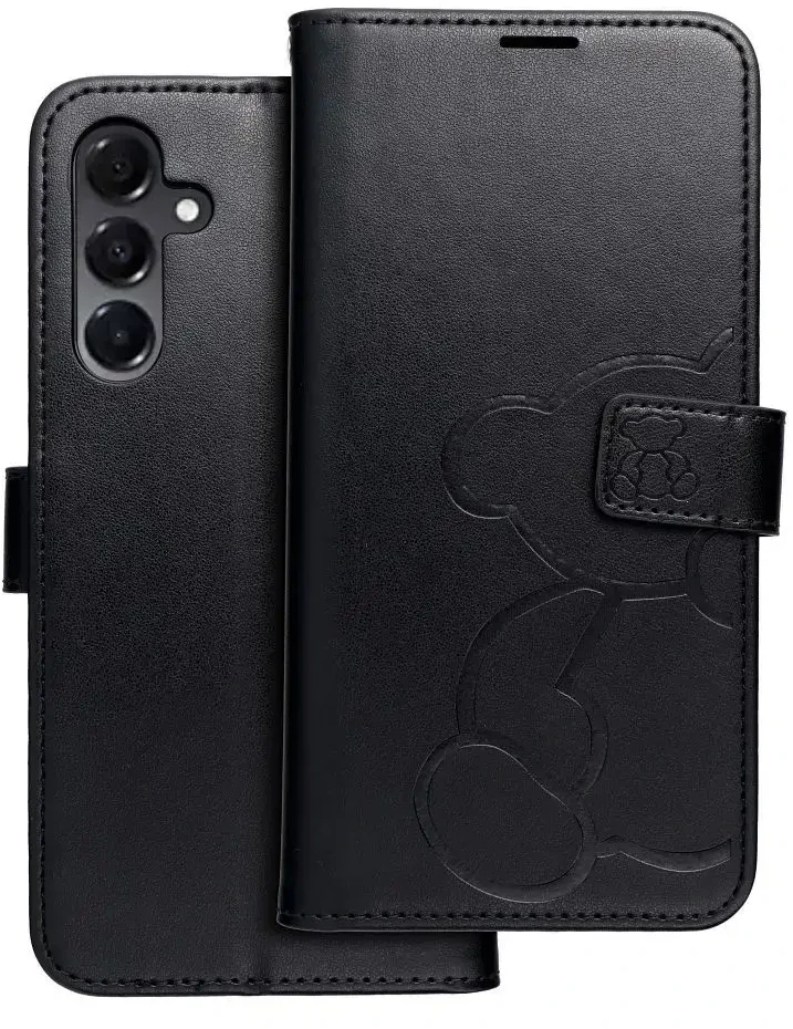 Oem MEZZO Book dėklas skirtas Samsung Galaxy A16 5G teddy bear juodos spalvos
