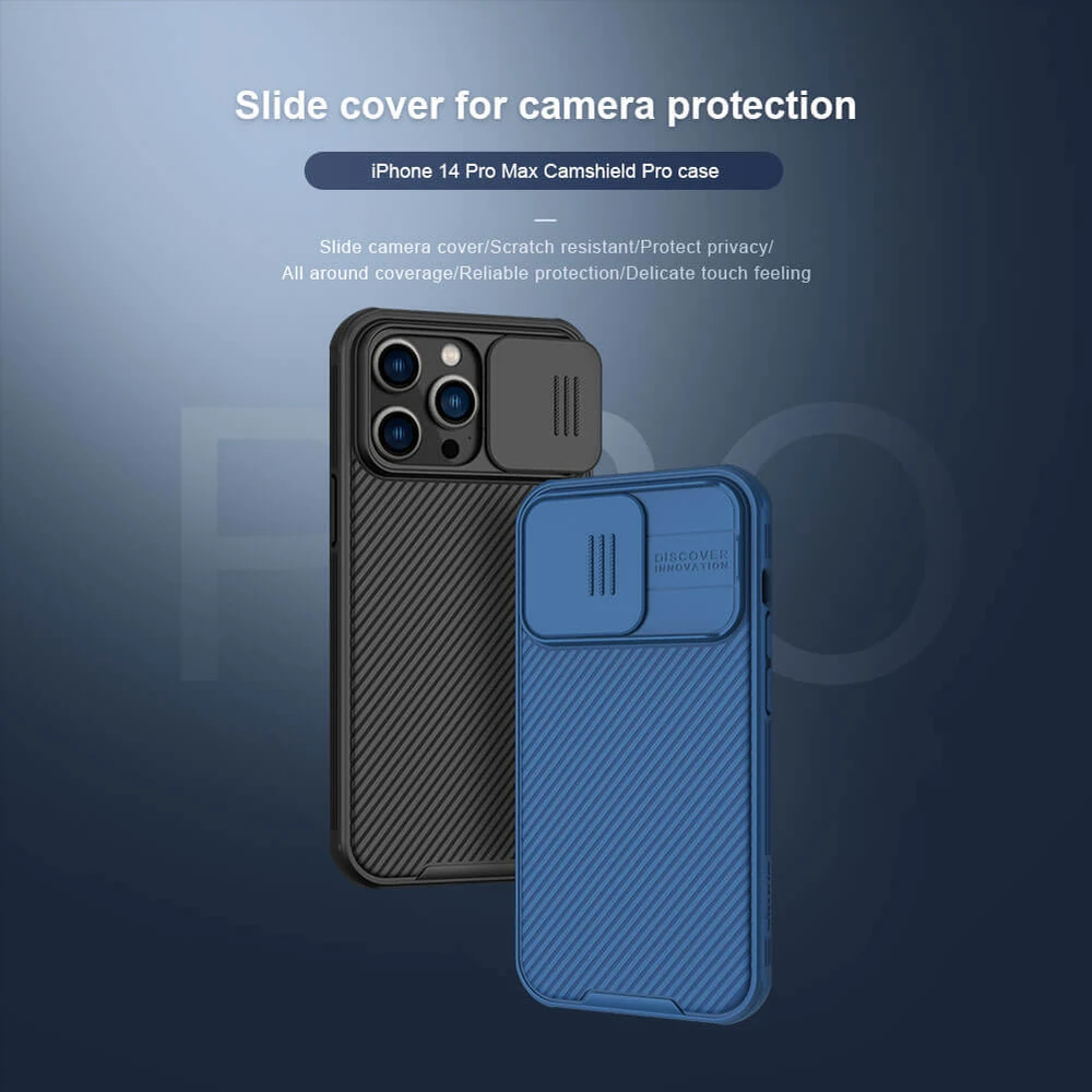 Dėklas Nillkin CamShield Pro Apple iPhone 14 Pro Max violetinis
