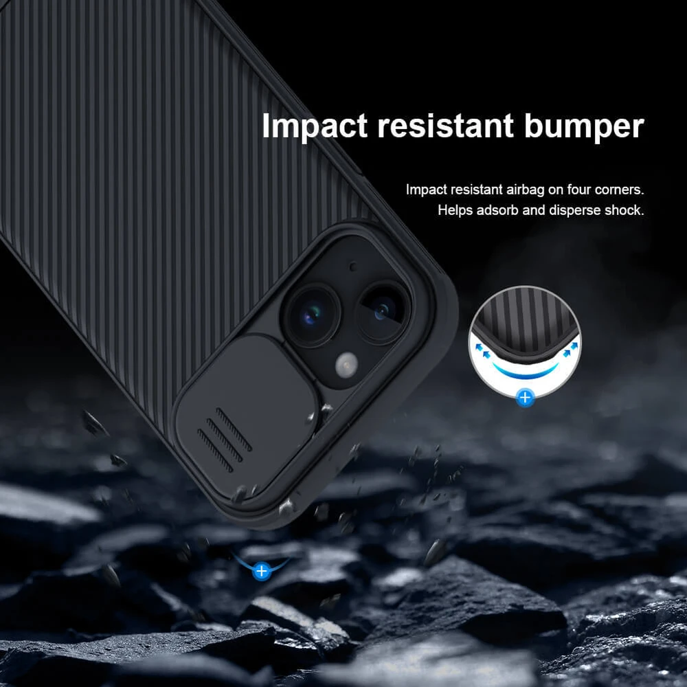 Dėklas Nillkin CamShield Pro Apple iPhone 15 Plus žalias