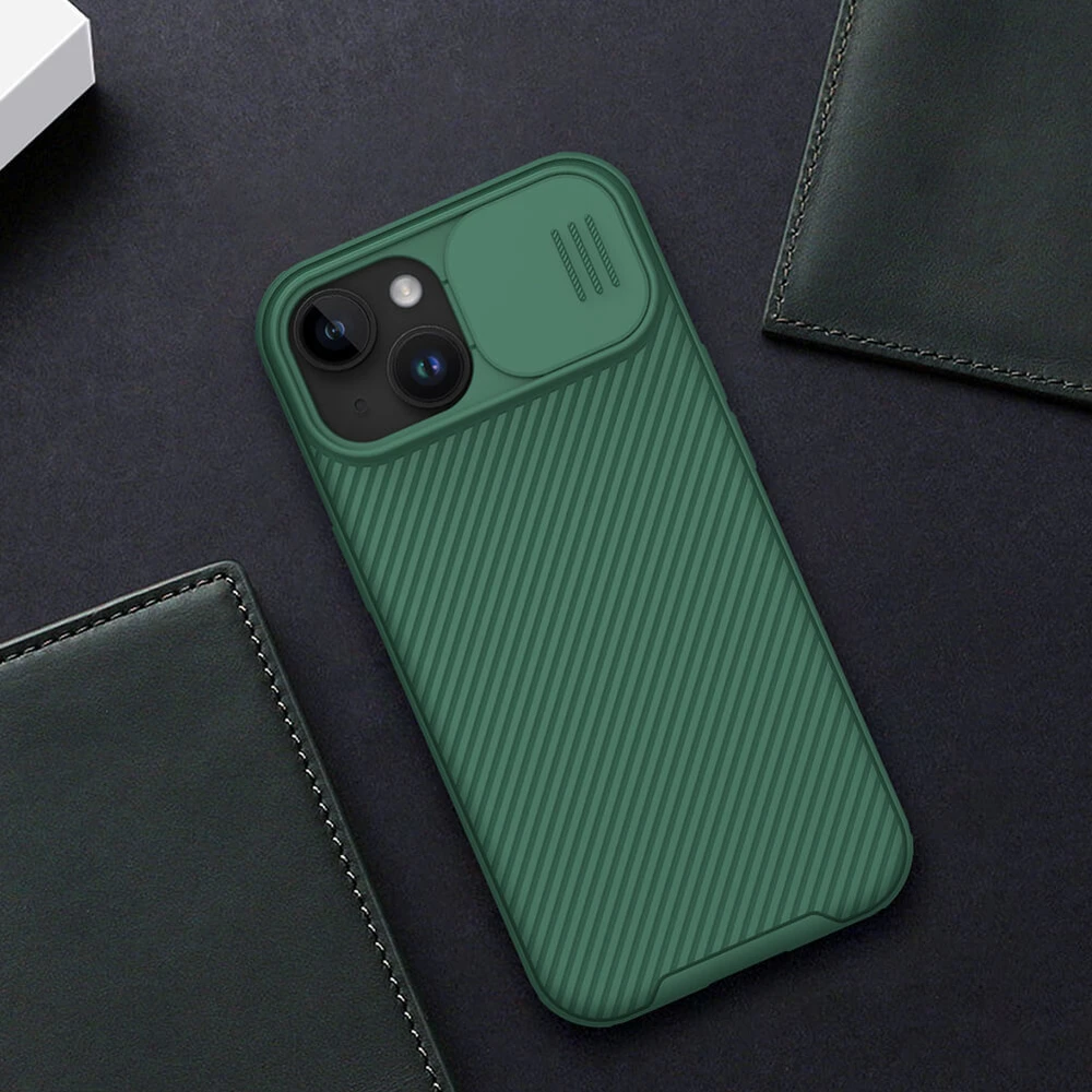 Dėklas Nillkin CamShield Pro Apple iPhone 15 Plus žalias