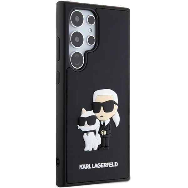 Dėklas Oem Original faceplate case Karl Lagerfeld KLHCS24L3DRKCNK for SASMSUNG S24 Ultra (3D RUBBER KC NFT) juodas