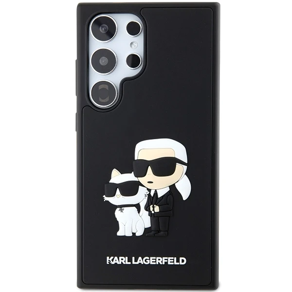 Dėklas Oem Original faceplate case Karl Lagerfeld KLHCS24L3DRKCNK for SASMSUNG S24 Ultra (3D RUBBER KC NFT) juodas