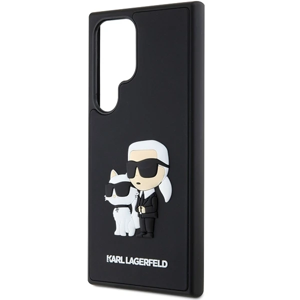 Dėklas Oem Original faceplate case Karl Lagerfeld KLHCS24L3DRKCNK for SASMSUNG S24 Ultra (3D RUBBER KC NFT) juodas