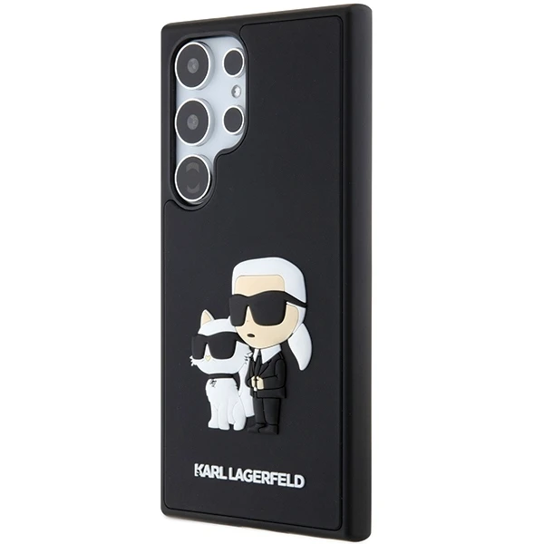Dėklas Oem Original faceplate case Karl Lagerfeld KLHCS24L3DRKCNK for SASMSUNG S24 Ultra (3D RUBBER KC NFT) juodas