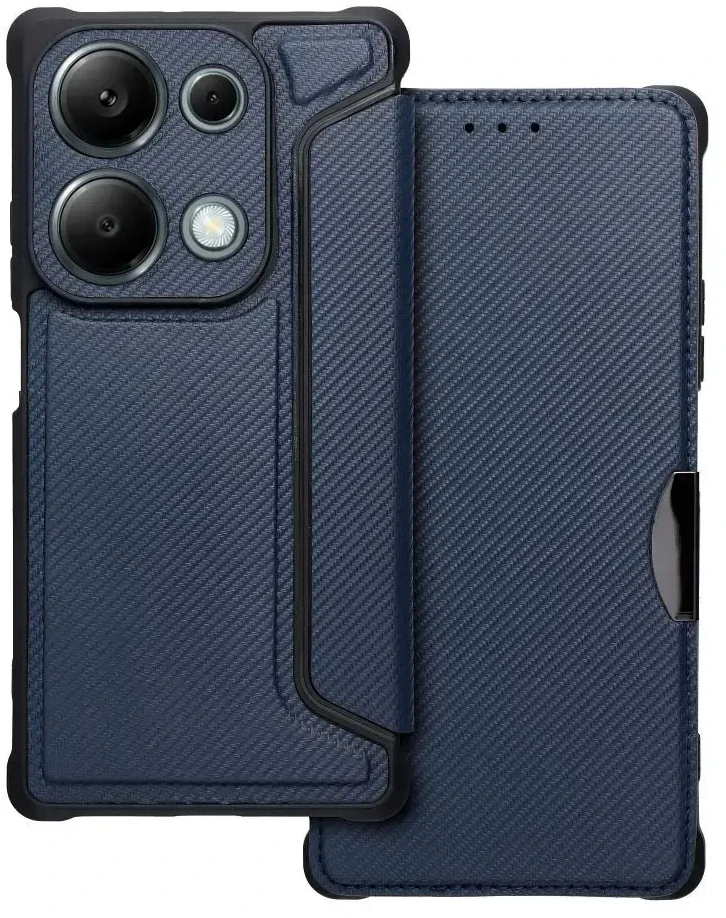 Dėklas Oem RAZOR Book skirtas Xiaomi Redmi Note 13 Pro 4G / POCO M6 Pro 4G mėlynos spalvos