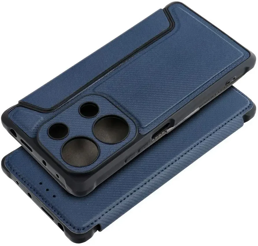 Dėklas Oem RAZOR Book skirtas Xiaomi Redmi Note 13 Pro 4G / POCO M6 Pro 4G mėlynos spalvos