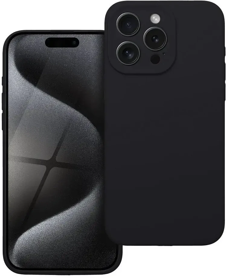 OEM dėklas iPhone 15 PRO MAX silikoniniam 2 mm dėklui (apsaugai nuo kameros) juodas