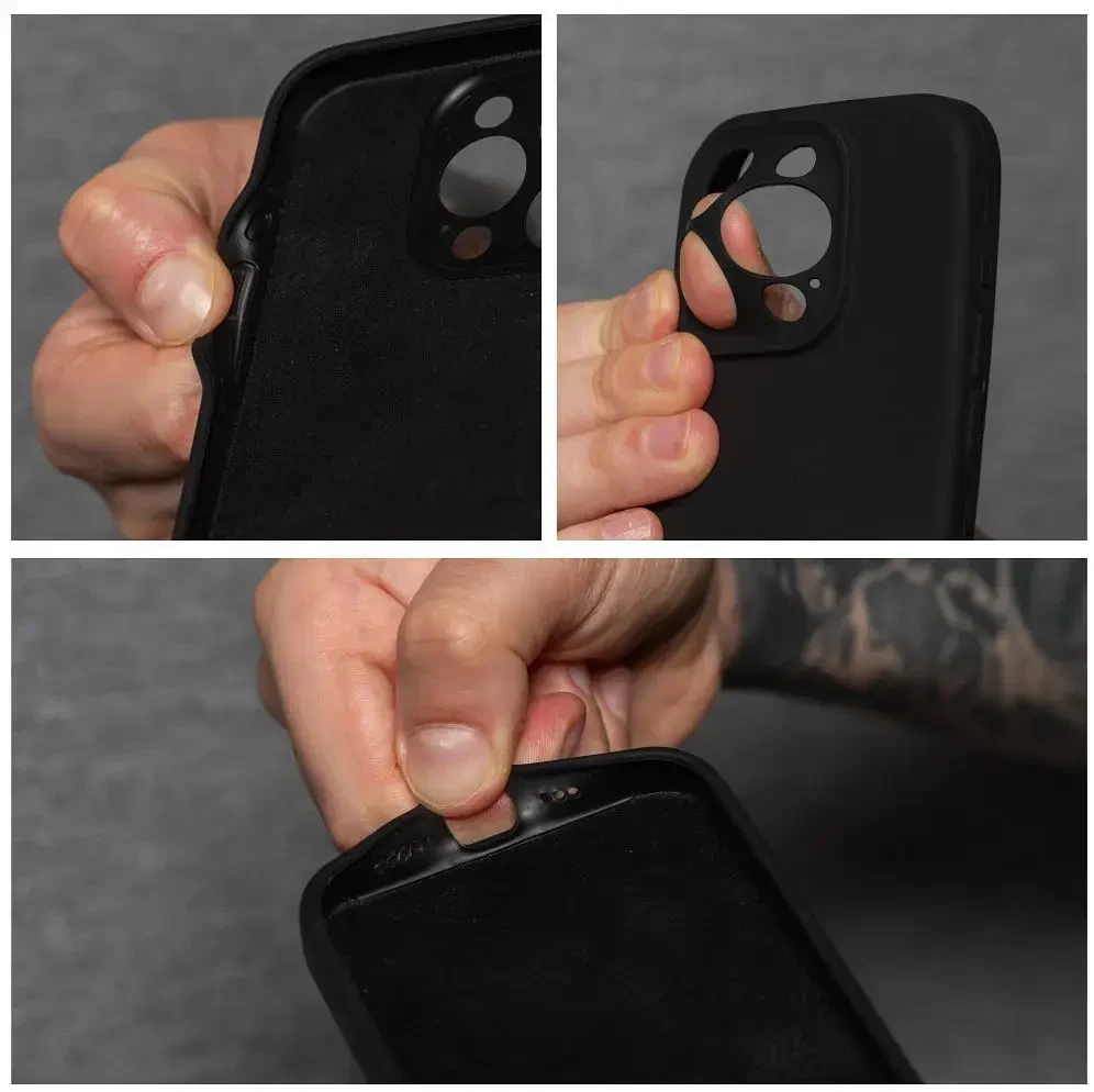 OEM dėklas iPhone 15 PRO MAX silikoniniam 2 mm dėklui (apsaugai nuo kameros) juodas