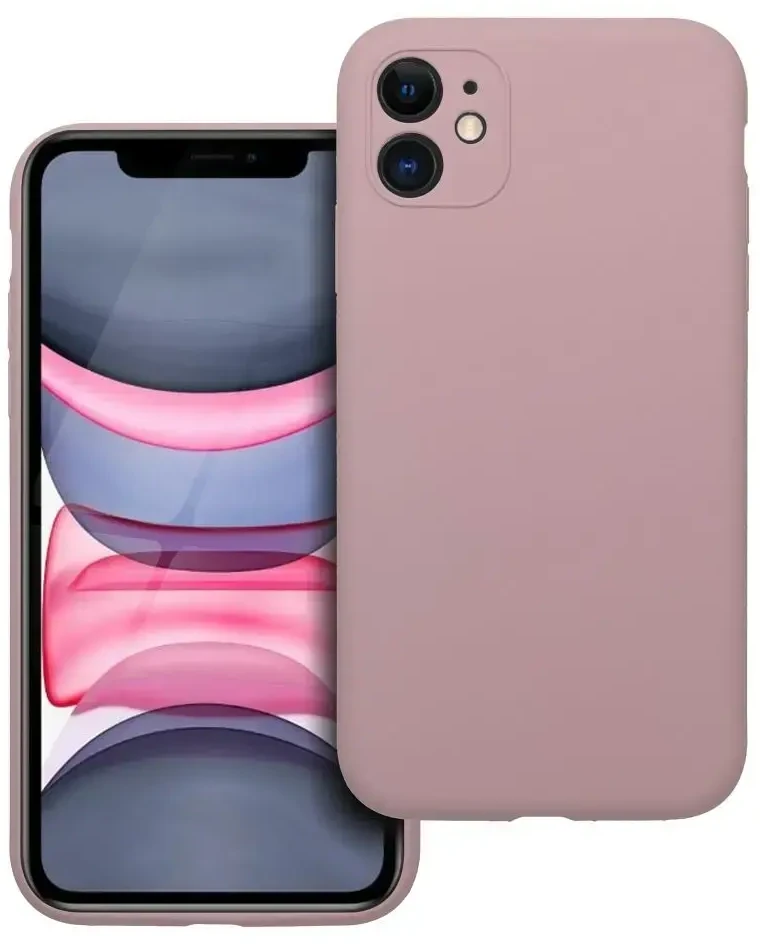 Oem dėklas iPhone 11 silikoninis 2 mm (su fotoaparato apsauga) pudros rožinė