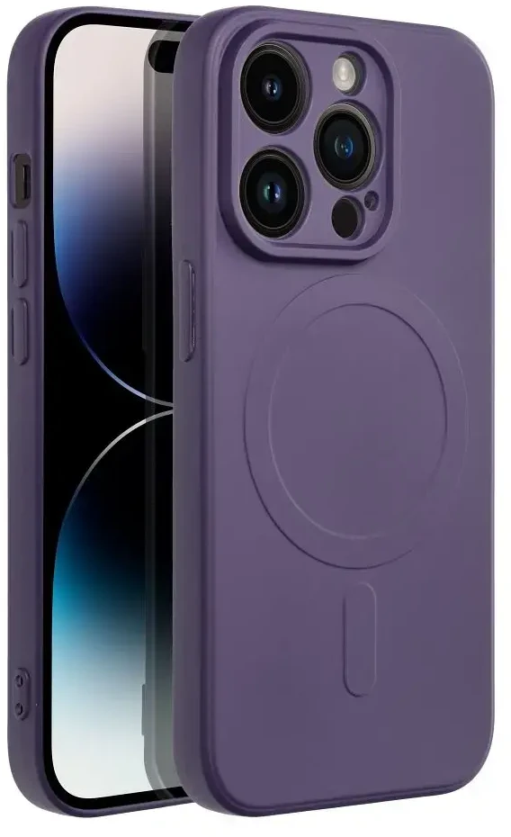 Oem Dėklas Silicone Mag Cover (MagSafe) skirtas iPhone 14 Pro violetinis