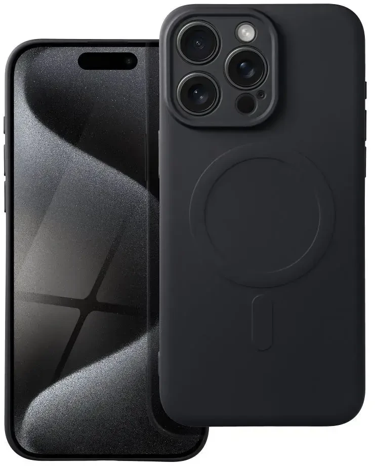 Oem Dėklas Silicone Mag Cover (MagSafe) skirtas iPhone 15 Pro Max juodas