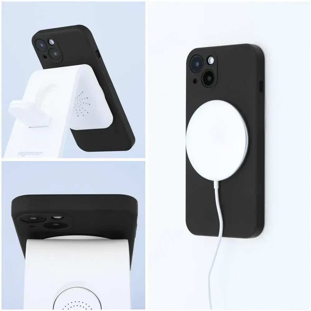 Oem Dėklas Silicone Mag Cover (MagSafe) skirtas iPhone 14 Pro Max juodas