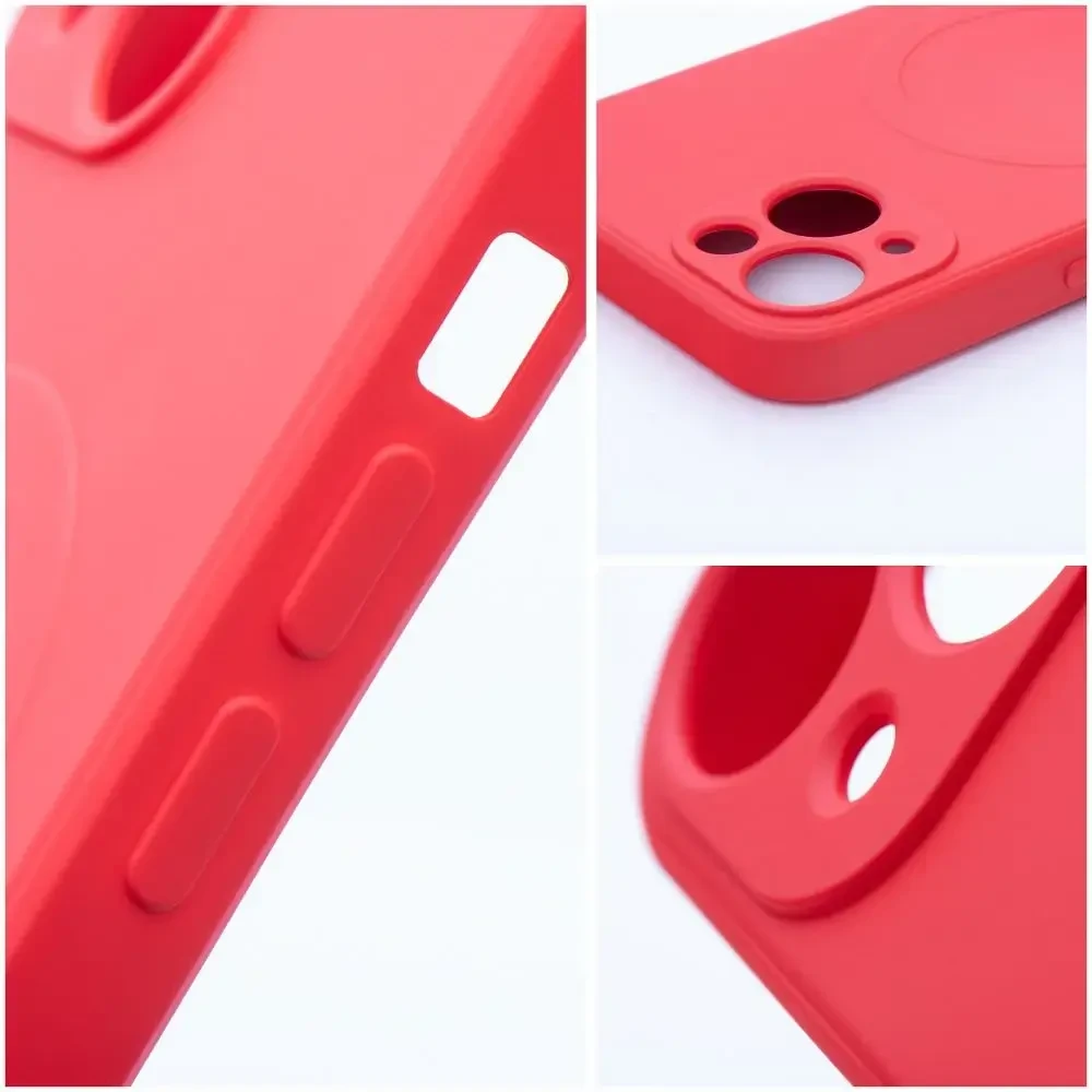 Oem Originalus „iPhone 16“ silikoninis dėklas, suderinamas su „MagSafe“ (fotoaparato apsauga), raudonas